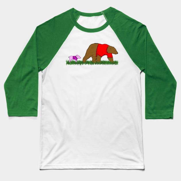 Bear and Piglette Baseball T-Shirt by Boxless